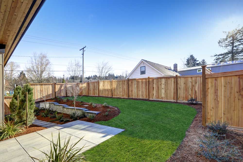 Wood Privacy Fence Surrounding Residence